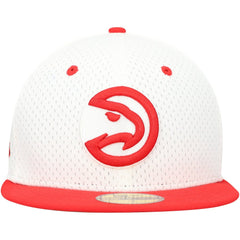 Atlanta Hawks Throwback 2Tone 59FIFTY Fitted Hat White/Red | New Era