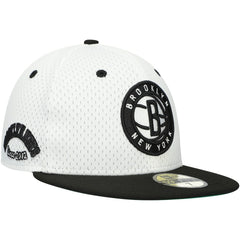 Brooklyn Nets Throwback 2Tone 59FIFTY Fitted Hat White/Black | New Era US