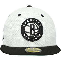 Brooklyn Nets Throwback 2Tone 59FIFTY Fitted Hat White/Black | New Era US