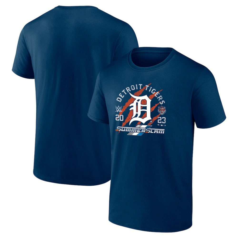 Fanatics Detroit Tigers X 2023 SummerSlam T-Shirt - Navy - Fanatics on Sale