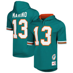 Mitchell & Ness Dan Marino Miami Dolphins Retired Player Name & Number Mesh Hoodie T-Shirt Aqua