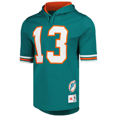 Mitchell & Ness Dan Marino Miami Dolphins Retired Player Name & Number Mesh Hoodie T-Shirt Aqua