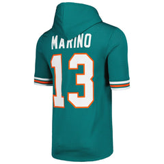 Mitchell & Ness Dan Marino Miami Dolphins Retired Player Name & Number Mesh Hoodie T-Shirt Aqua
