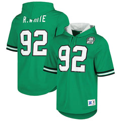 Mitchell & Ness Reggie White Philadelphia Eagles Retired Player Name & Number Mesh Hoodie T-Shirt Kelly Green