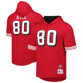 Mitchell & Ness Jerry Rice San Francisco 49ers Retired Player Name & Number Mesh Hoodie T-Shirt Scarlet