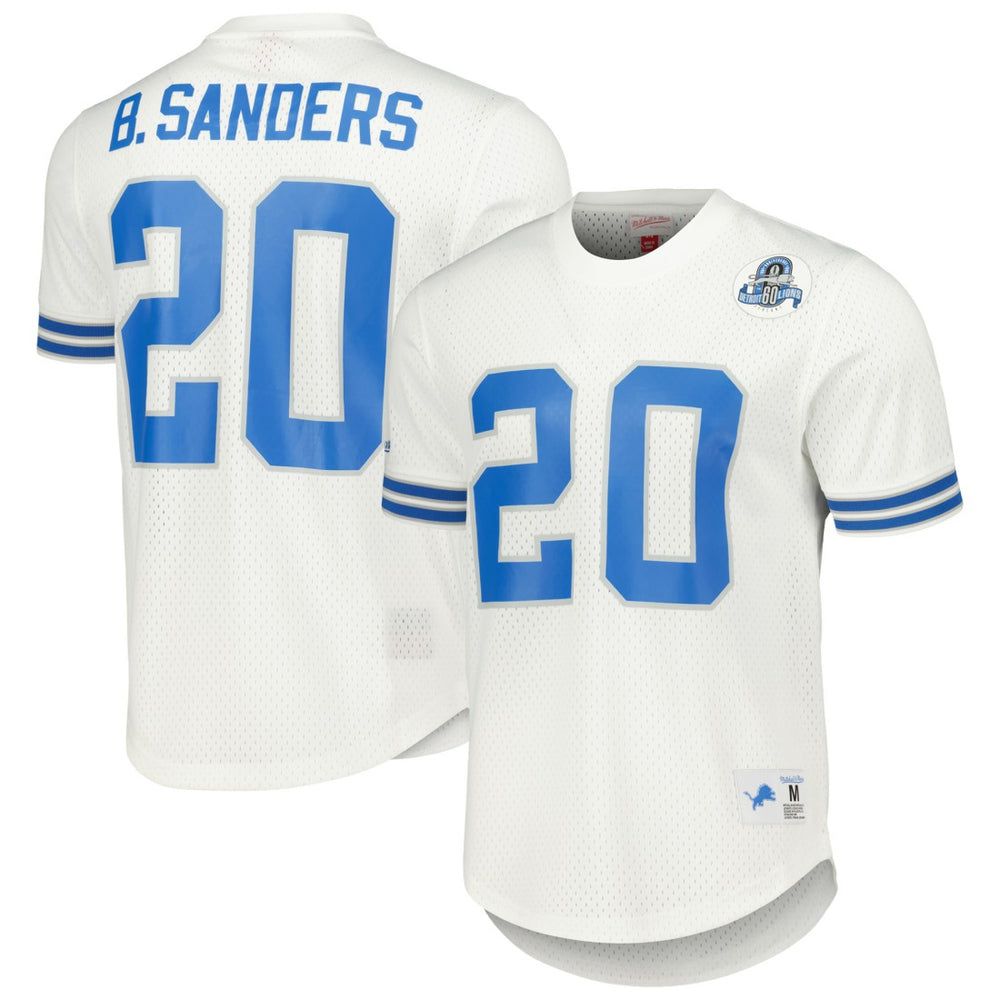 Mitchell & Ness Barry Sanders Detroit Lions Retired Player Name & Number Mesh Top White