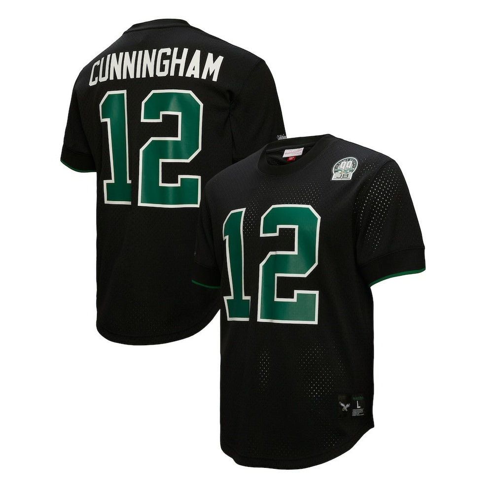 Mitchell & Ness Randall Cunningham Philadelphia Eagles Retired Player Name & Number Mesh Top Black