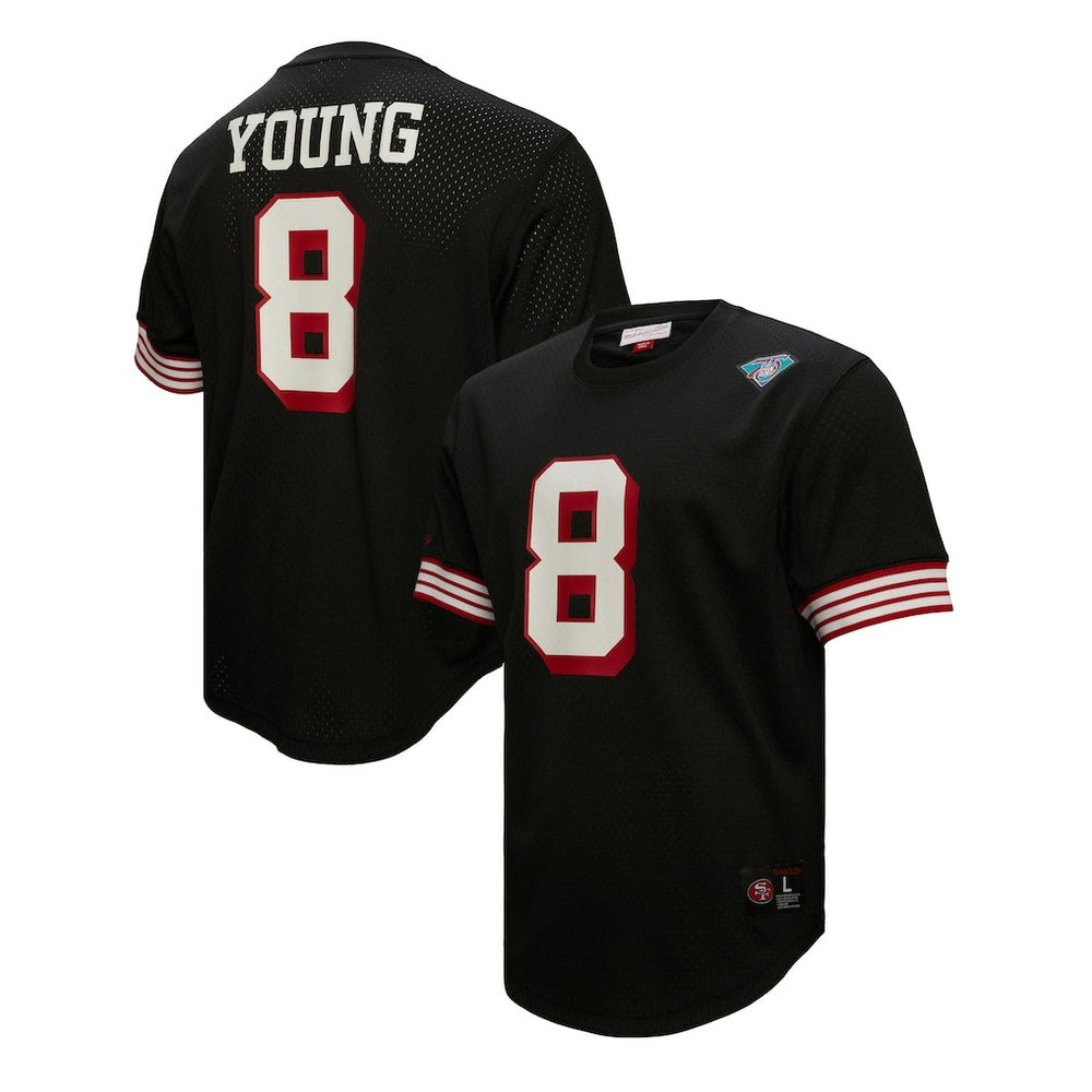 Mitchell & Ness Steve Young San Francisco 49ers Retired Player Name & Number Mesh Top Black