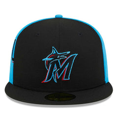 Miami Marlins New Era Gameday Sideswipe 59FIFTY Fitted Hat - Black/Blue - New Era Online