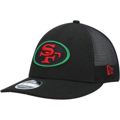 San Francisco 49ers New Era Black Excellence Collection Trucker Low Profile 9FIFTY Snapback Hat Black