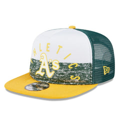 Athletics New Era Team Foam Front A-Frame Trucker 9FIFTY Snapback Hat - White/Gold - New Era Sale