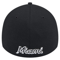 Miami Marlins New Era Active Dash Mark 39THIRTY Flex Hat - Black - New Era Discount