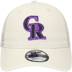Colorado Rockies New Era Game Day 9TWENTY Adjustable Trucker Hat - Stone - New Era Discount