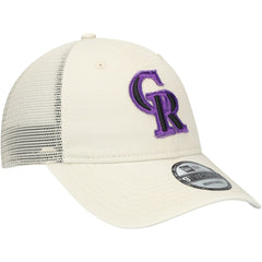 Colorado Rockies New Era Game Day 9TWENTY Adjustable Trucker Hat - Stone - New Era Discount