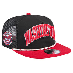 Washington Nationals New Era Throwback Meshback Golfer Hat - Black - New Era Sale