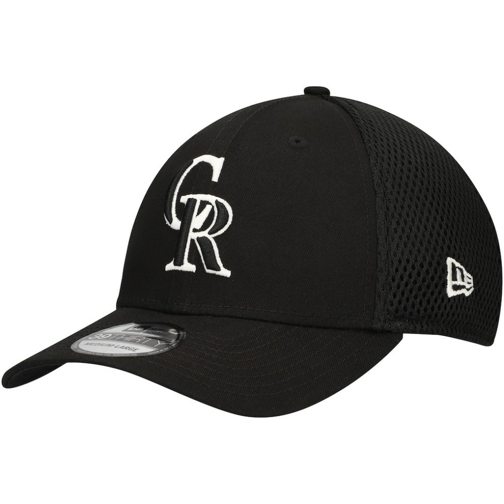 Colorado Rockies New Era Neo 39THIRTY Flex Hat - Black/White - New Era on Sale