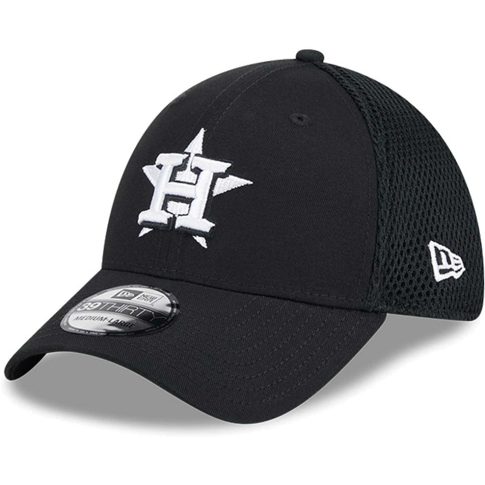 Houston Astros New Era Neo 39THIRTY Flex Hat - Black/White - New Era Lifestyle