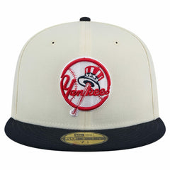 New York Yankees New Era Top Hat Chrome 59FIFTY Fitted Hat - Cream - New Era Lifestyle