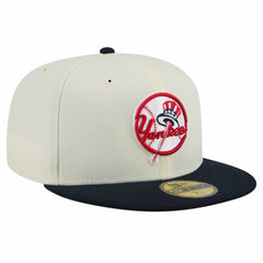 New York Yankees New Era Top Hat Chrome 59FIFTY Fitted Hat - Cream - New Era Lifestyle