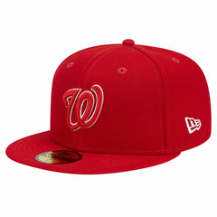 Washington Nationals New Era Logo 59FIFTY Fitted Hat - Red - New Era Discount