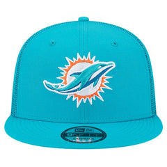 Miami Dolphins New Era Main Trucker 9FIFTY Snapback Hat Aqua
