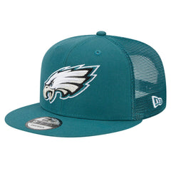 Philadelphia Eagles New Era Main Trucker 9FIFTY Snapback Hat Midnight Green