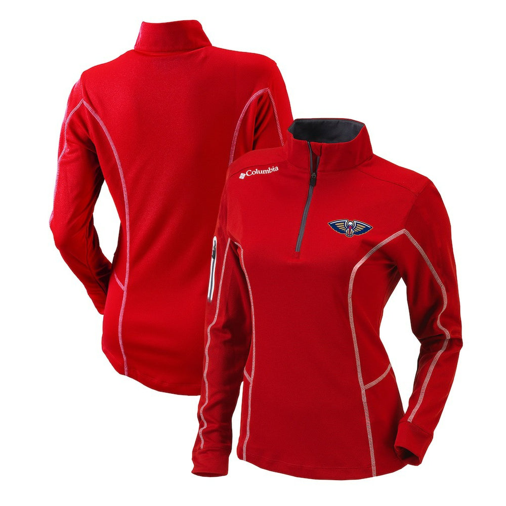 New Orleans Pelicans Women's Omni-Wick Shotgun Quarter-Zip Pullover Top Red | Columbia discount