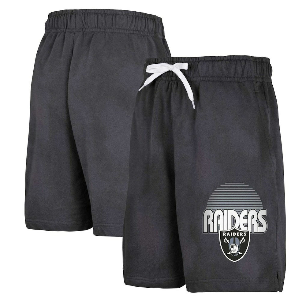 Las Vegas Raiders Youth Beach Bum Sun-Bleached French Terry Shorts Black