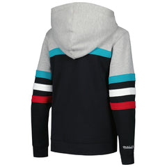 San Antonio Spurs Youth Hardwood Classics Head Coach Pullover Hoodie Black/Heather Gray | Mitchell & Ness