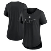 Tampa Bay Rays Nike Women's Big Swoosh Tri-Blend Scoop Neck T-Shirt - Black - Nike Discount