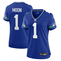 Nike Warren Moon Seattle Seahawks Women's Throwback Retired Player Game Jersey Royal
