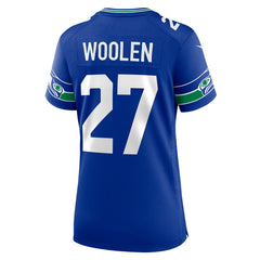 Nike Tariq Woolen Seattle Seahawks Women's Throwback Player Game Jersey Royal