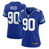 Nike Jarran Reed Seattle Seahawks Women's Throwback Player Game Jersey Royal
