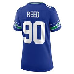 Nike Jarran Reed Seattle Seahawks Women's Throwback Player Game Jersey Royal