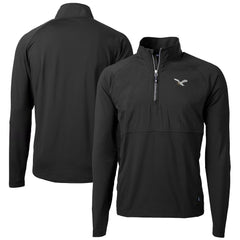 Philadelphia Eagles Cutter & Buck Adapt Eco Knit Hybrid Recycled Quarter-Zip Pullover Jacket Black