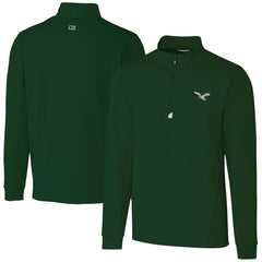 Philadelphia Eagles Cutter & Buck Traverse Stretch Quarter-Zip Pullover Hunter Green
