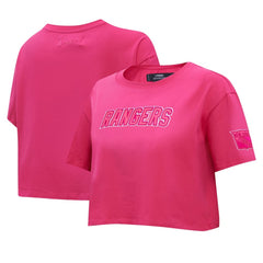 New York Rangers Pro Standard Women's Triple Pink Cropped Boxy T-Shirt - NHL 200410509
