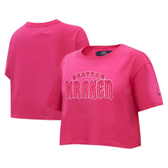 Seattle Kraken Pro Standard Women's Triple Pink Cropped Boxy T-Shirt - NHL 200410513