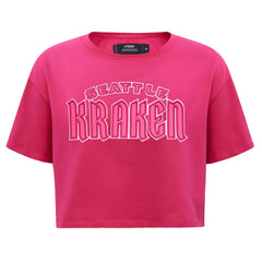 Seattle Kraken Pro Standard Women's Triple Pink Cropped Boxy T-Shirt - NHL 200410513