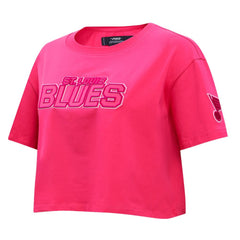 St. Louis Blues Pro Standard Women's Triple Pink Cropped Boxy T-Shirt - NHL 200410515
