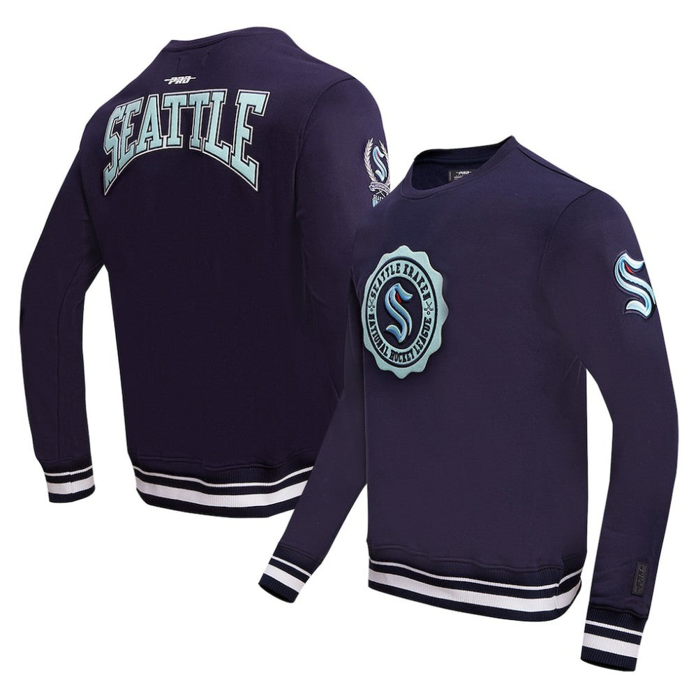 Seattle Kraken Pro Standard Crest Emblem Pullover Sweatshirt - Deep Sea Blue - NHL 200410537