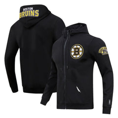 Boston Bruins Pro Standard Classic Chenille Full-Zip Hoodie Jacket - Black - NHL 200410601
