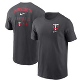 Minnesota Twins Nike Logo Sketch Bar T-Shirt - Charcoal - Nike Online