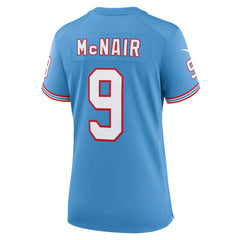 Nike Steve McNair Tennessee Titans Women's Oilers Throwback Retired Player Game Jersey Light Blue