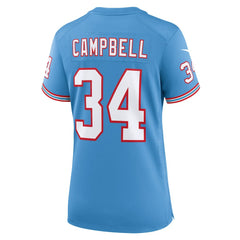 Nike Earl Campbell Tennessee Titans Women's Oilers Throwback Retired Player Game Jersey Light Blue