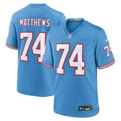 Nike Bruce Matthews Tennessee Titans Retired Player Alternate Game Jersey Light Blue