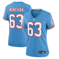 Nike Mike Munchak Tennessee Titans Women's Oilers Throwback Retired Player Game Jersey Light Blue