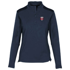 Minnesota Twins Levelwear Women's Daybreak Insignia Core Quarter-Zip Pullover Top - Navy - MLB Discount