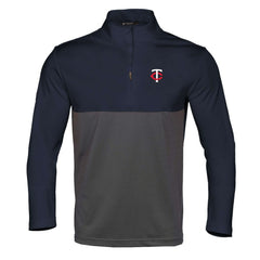 Minnesota Twins Levelwear Pursue Insignia Core Quarter-Zip Pullover Top - Navy/Charcoal - MLB on Sale