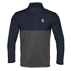 Detroit Tigers Levelwear Pursue Insignia 2.0 Quarter-Zip Pullover Top - Navy/Charcoal - MLB Lifestyle